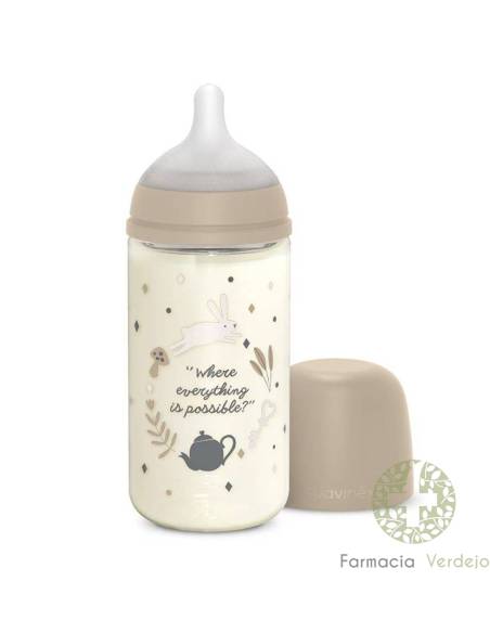 BIBERON PP BOCA ANCHA T SILICONA SUAVINEX PREMIUM +6 360ML