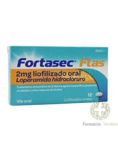 FORTASEC FLAS 2 MG 12 LYOFILIZED ORAL Ajuda a controlar a diarreia
