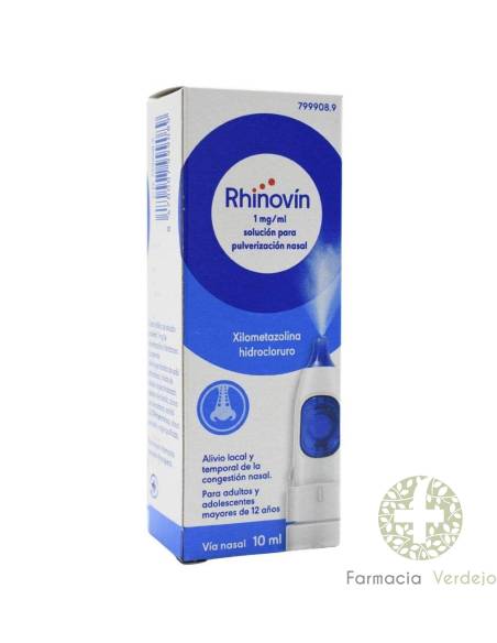 RHINOVIN 1 mg/ml SOLUCION PARA PULVERIZACION NASAL 10 ml Alivio efectivo de la congestión nasal