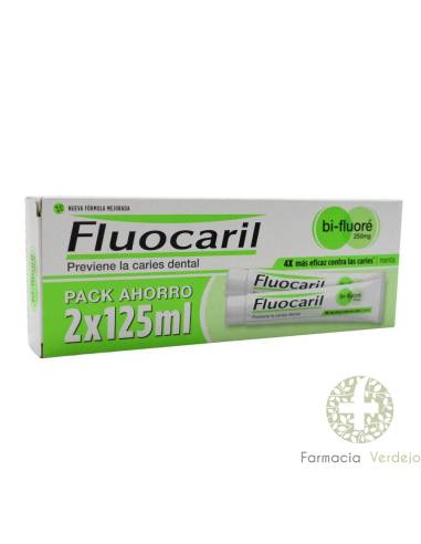 FLUOCARIL BI-FLUORE PACK 125 MLx2 Previene la caries dental, sabor menta