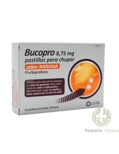 BUCOPRO 8,75 MG 16 PASTILLAS PARA CHUPAR (SABOR NARANJA)