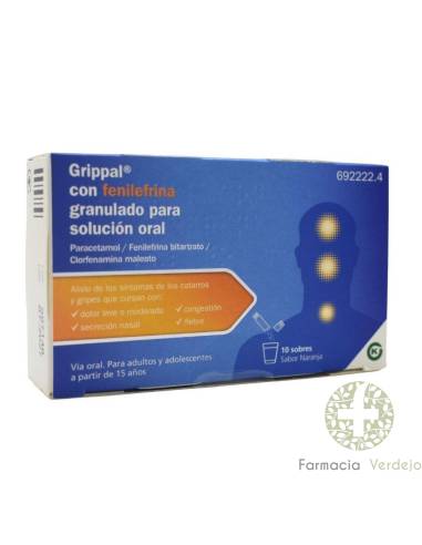 GRIPPAL COM FENILEFRINA 10 SAQUETAS GRANULADAS...
